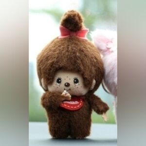 Monchichi Girl Plush Pendant Keychain Charm